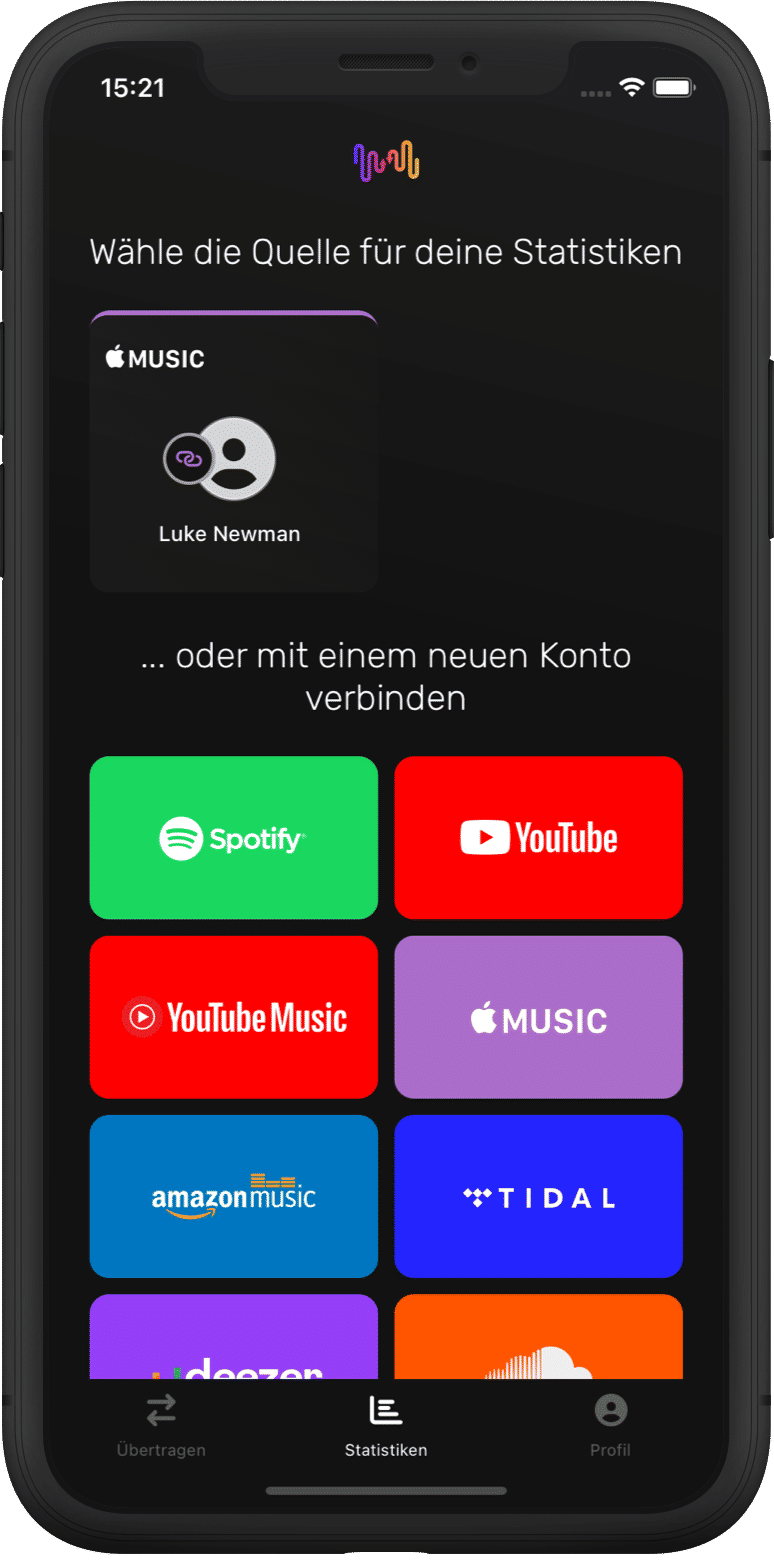 Wähle deinen Musikdienst aus