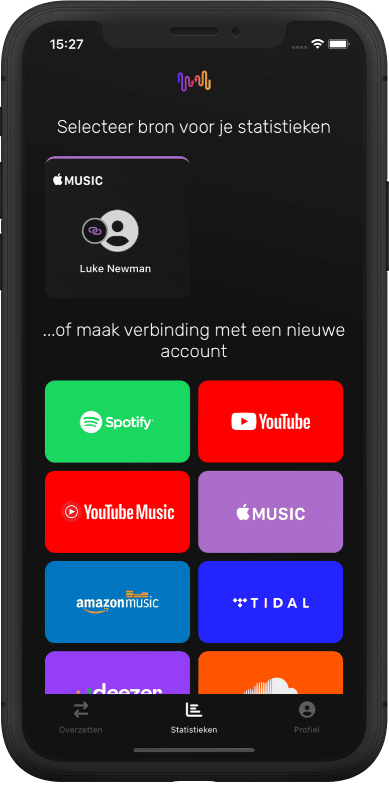 Selecteer je muziekdienst