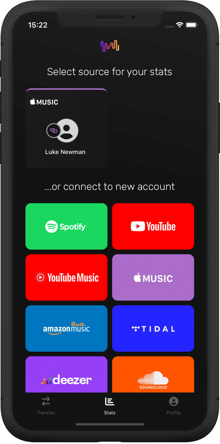 Select your music service